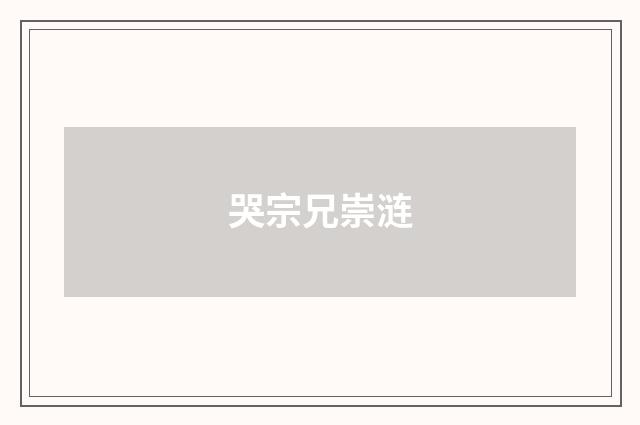 哭宗兄崇涟