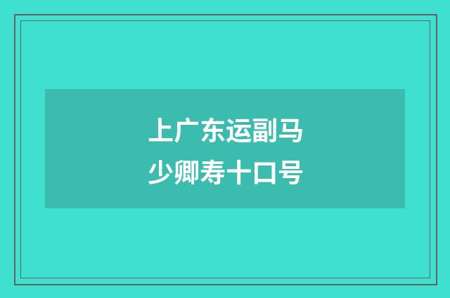 上广东运副马少卿寿十口号