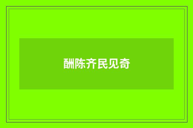 酬陈齐民见奇