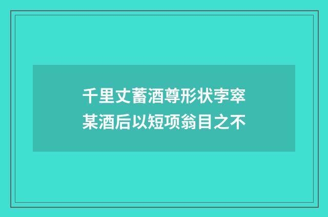 千里丈蓄酒尊形状孛窣某酒后以短项翁目之不