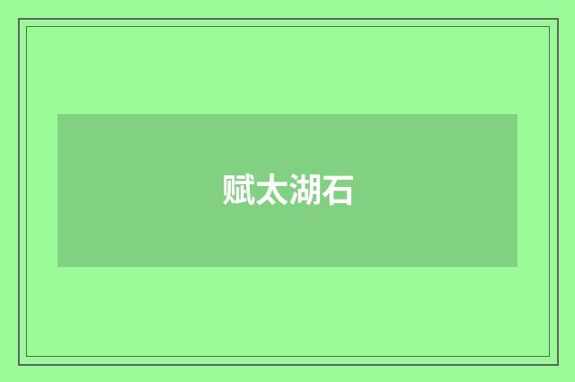 赋太湖石