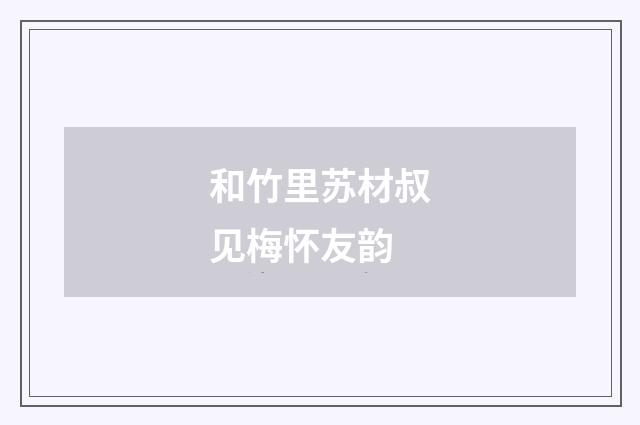 和竹里苏材叔见梅怀友韵