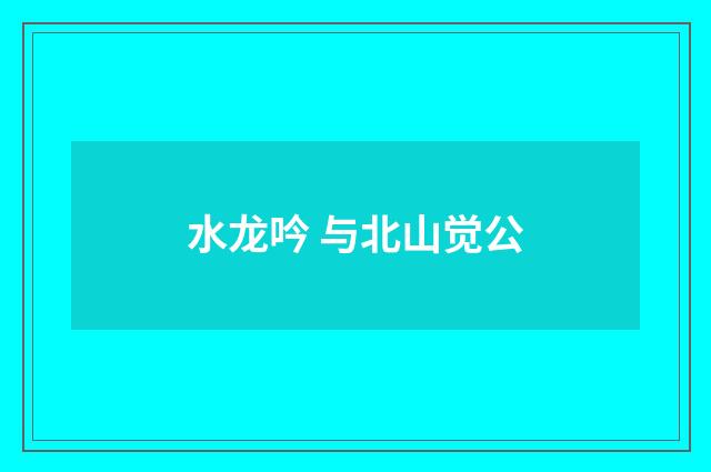 水龙吟 与北山觉公