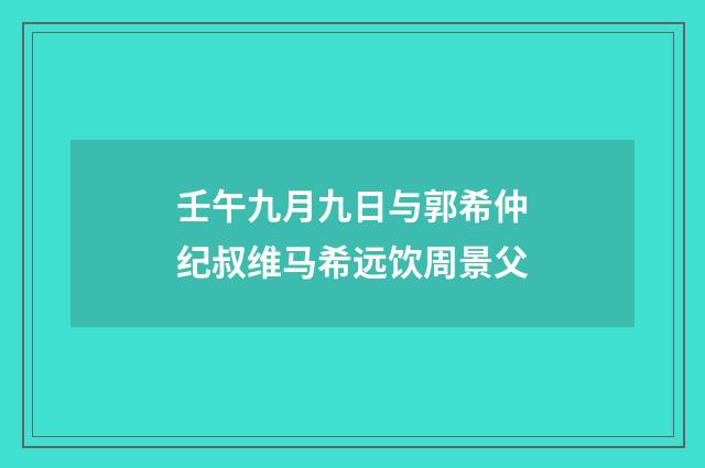 壬午九月九日与郭希仲纪叔维马希远饮周景父
