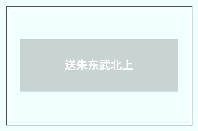 送朱东武北上