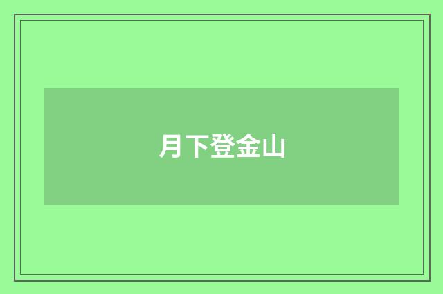 月下登金山