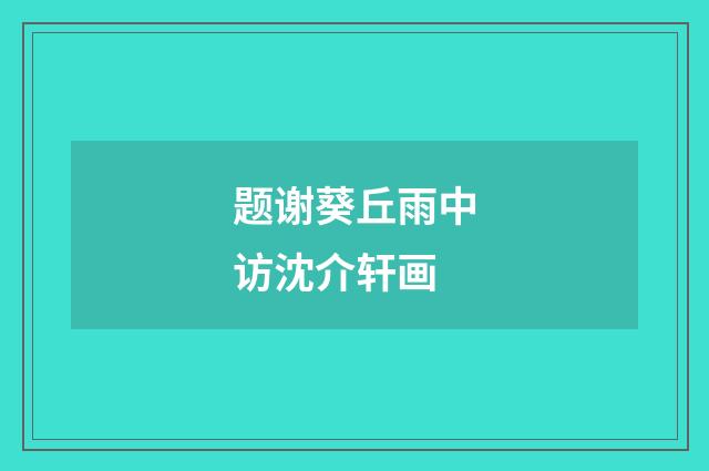 题谢葵丘雨中访沈介轩画