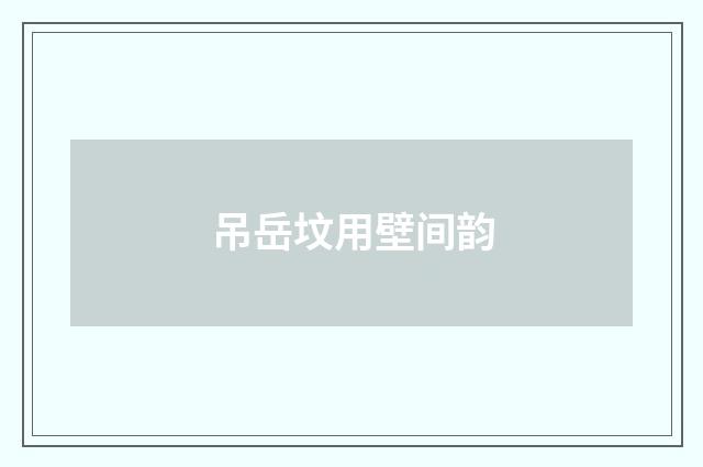吊岳坟用壁间韵