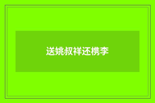 送姚叔祥还槜李