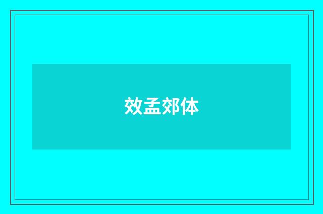 效孟郊体