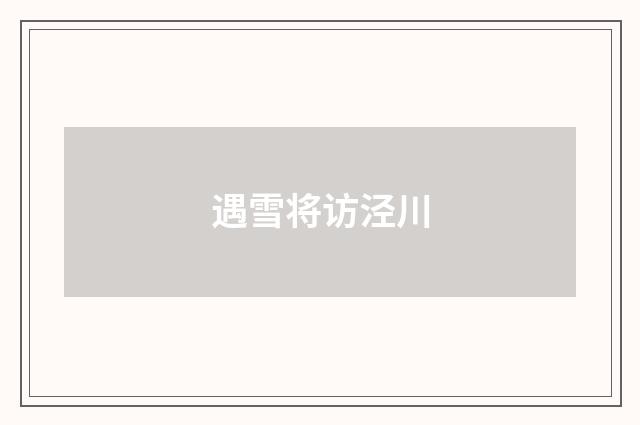 遇雪将访泾川