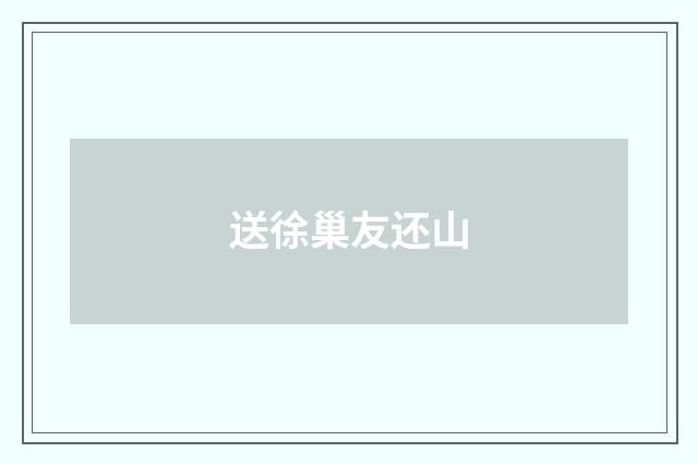 送徐巢友还山