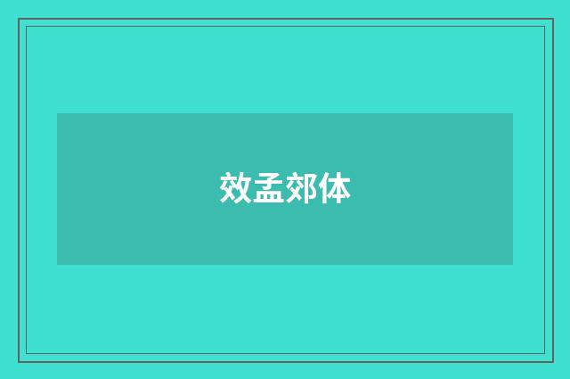 效孟郊体