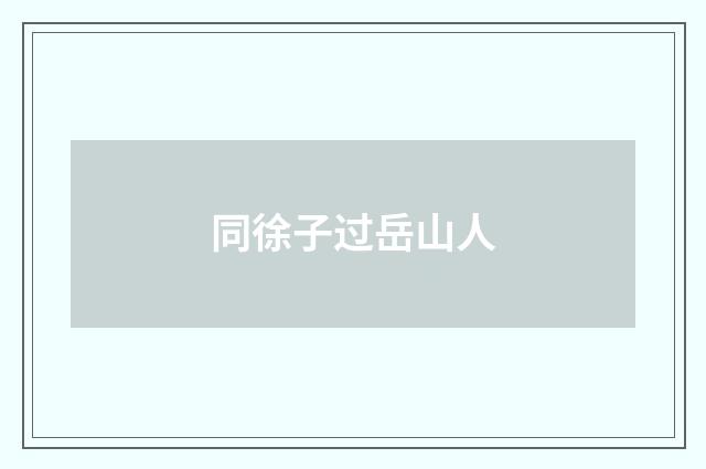 同徐子过岳山人