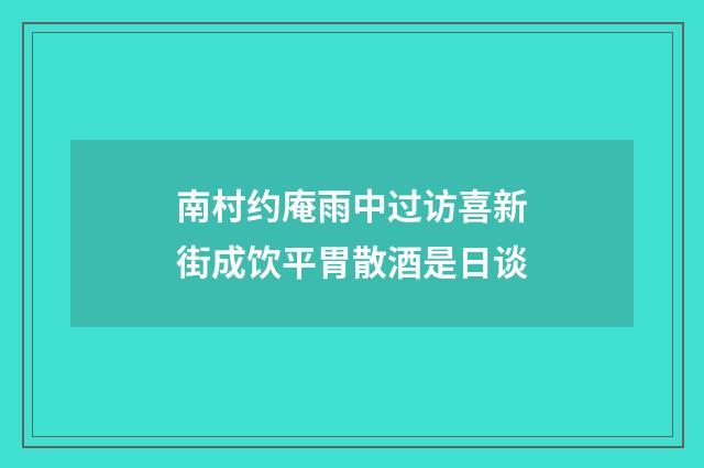 南村约庵雨中过访喜新街成饮平胃散酒是日谈
