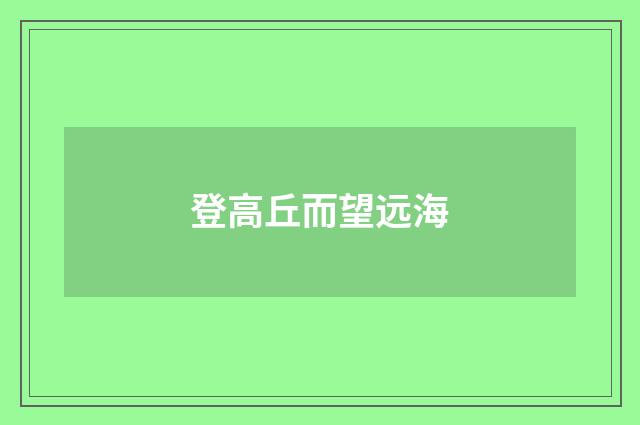 登高丘而望远海