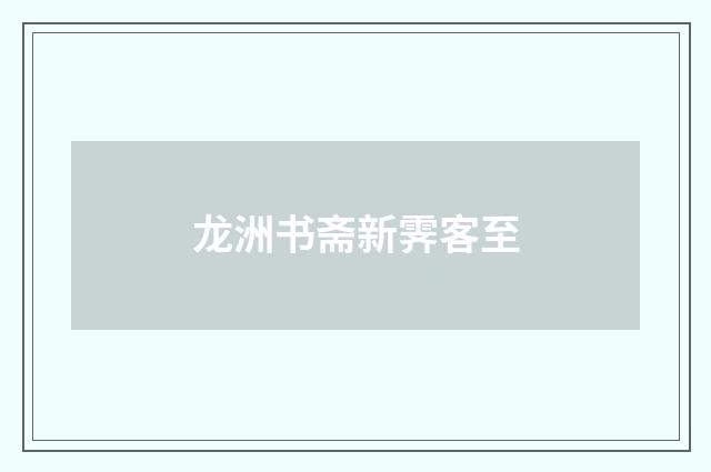 龙洲书斋新霁客至