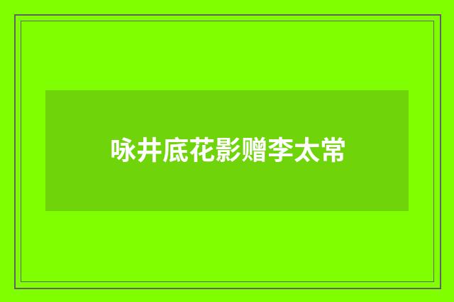 咏井底花影赠李太常