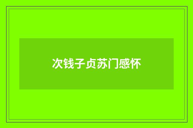 次钱子贞苏门感怀