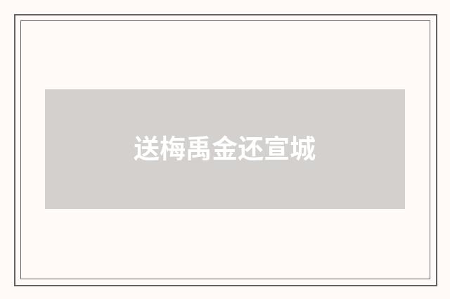 送梅禹金还宣城