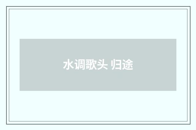 水调歌头 归途