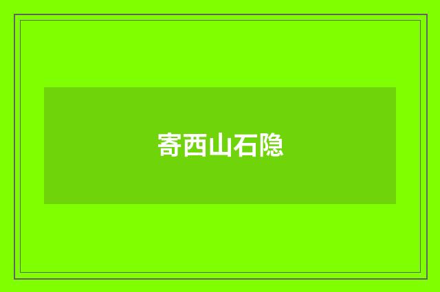 寄西山石隐