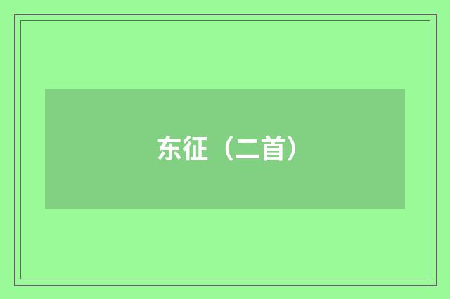东征（二首）