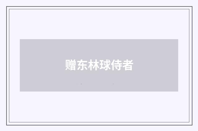 赠东林球侍者