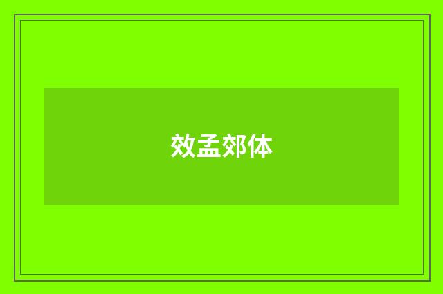 效孟郊体
