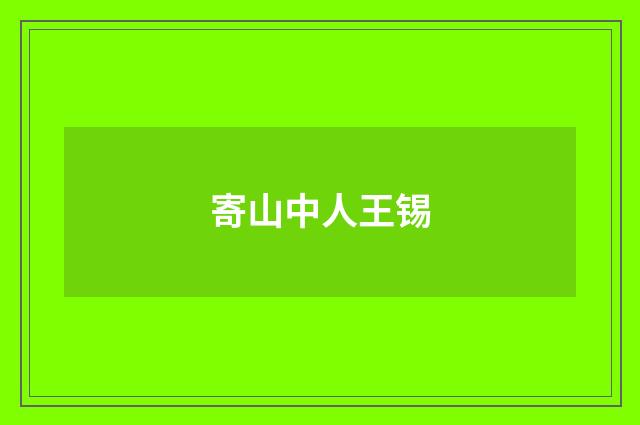 寄山中人王锡