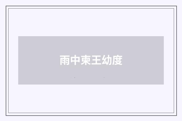 雨中柬王幼度