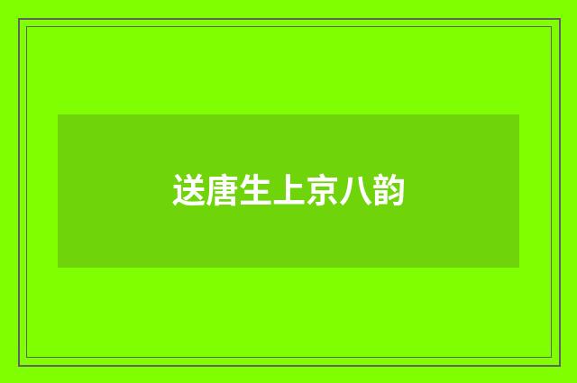 送唐生上京八韵