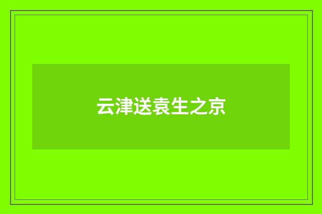 云津送袁生之京
