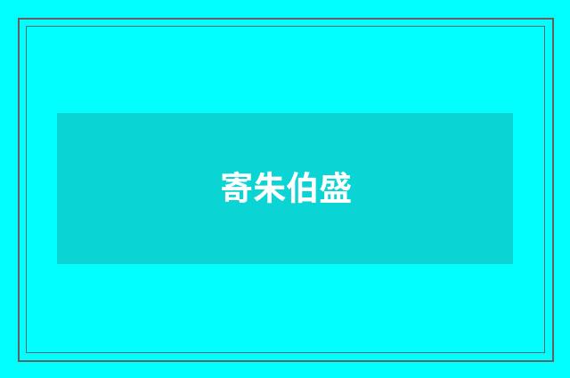 寄朱伯盛