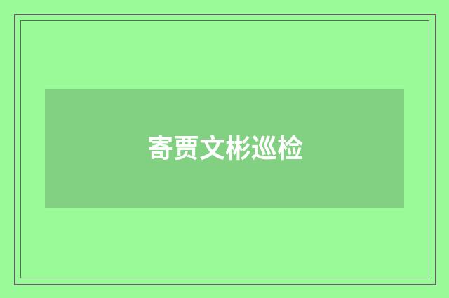 寄贾文彬巡检