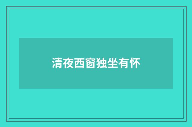 清夜西窗独坐有怀