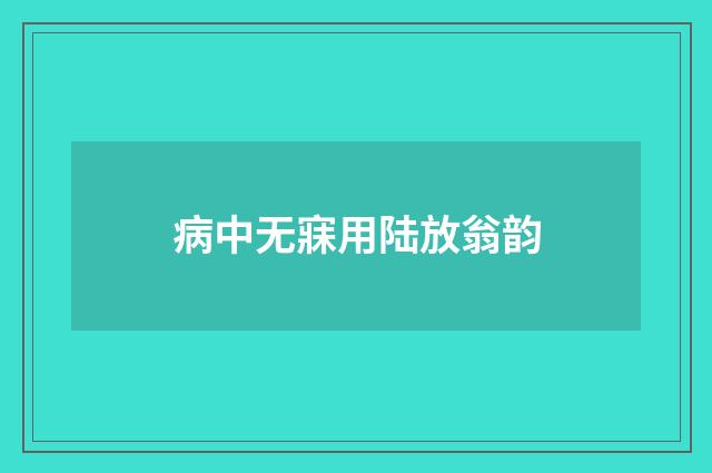 病中无寐用陆放翁韵