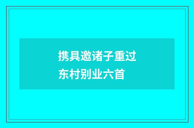 携具邀诸子重过东村别业六首
