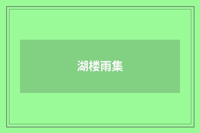 湖楼雨集