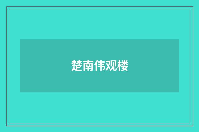 楚南伟观楼