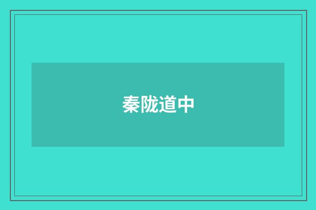 秦陇道中
