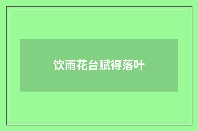 饮雨花台赋得落叶