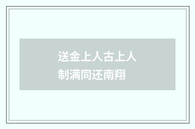 送金上人古上人制满同还南翔