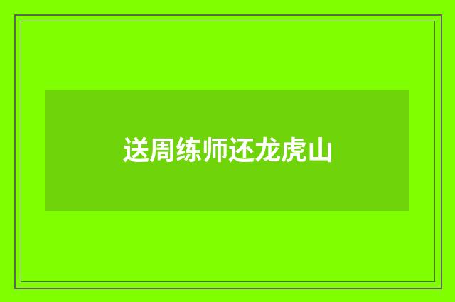 送周练师还龙虎山