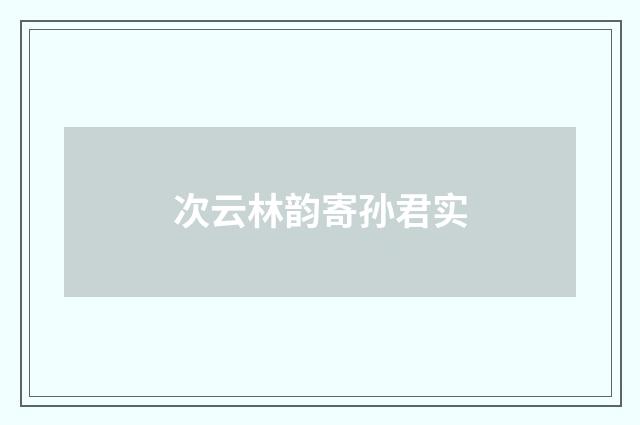次云林韵寄孙君实