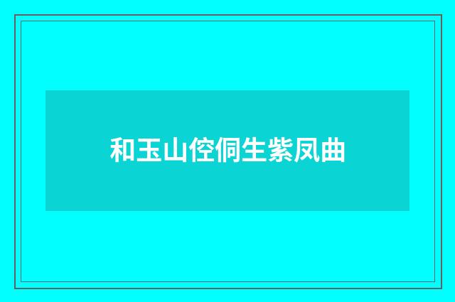 和玉山倥侗生紫凤曲