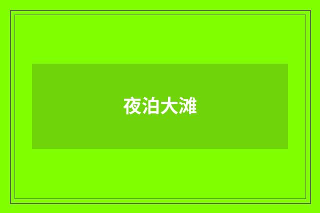 夜泊大滩