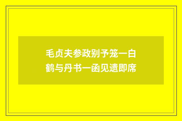 毛贞夫参政别予笼一白鹤与丹书一函见遗即席