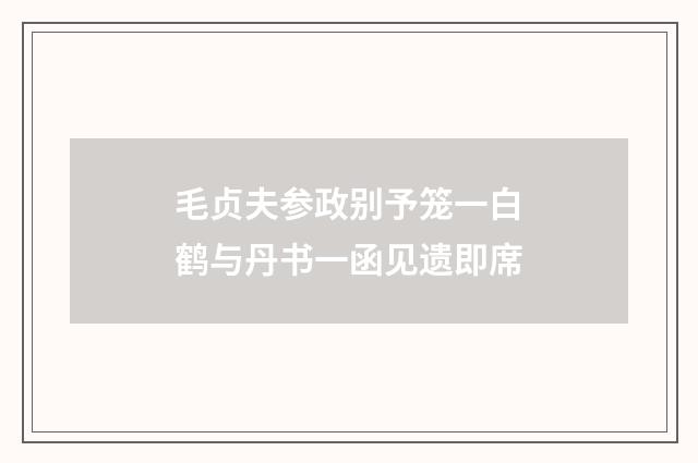 毛贞夫参政别予笼一白鹤与丹书一函见遗即席