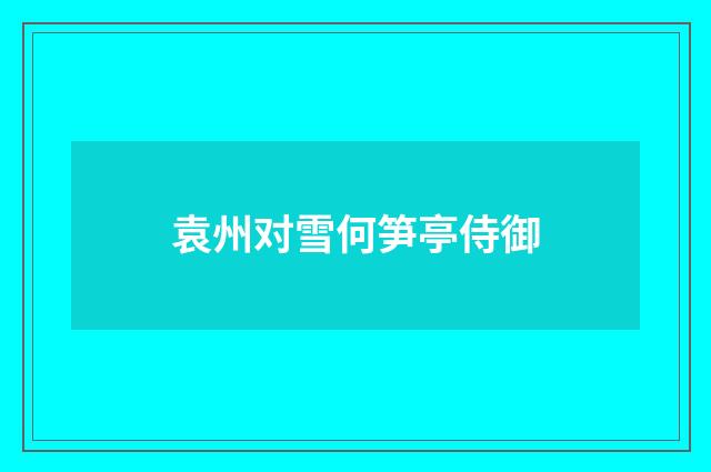 袁州对雪何笋亭侍御